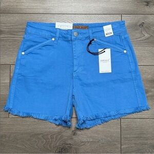 Judy Blue Mid Rise Frayed Hem Stretch Blue Jean Shorts Size Medium